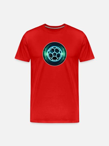 Futuristic Neon Football Logo - Men's Premium Organic T-Shirt - red