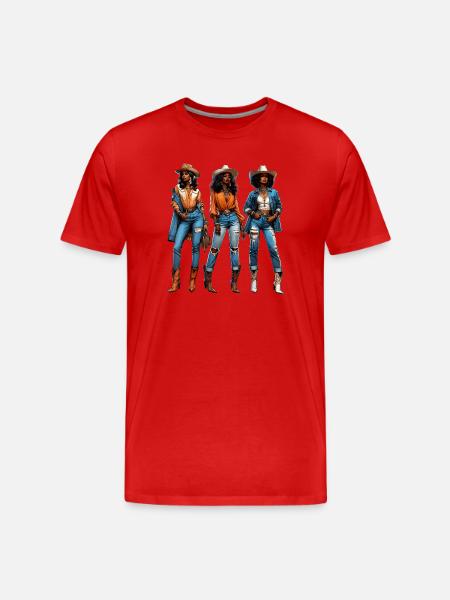 Black girl Western Rodeo Juneteenth Texas - Men's Premium Organic T-Shirt - red