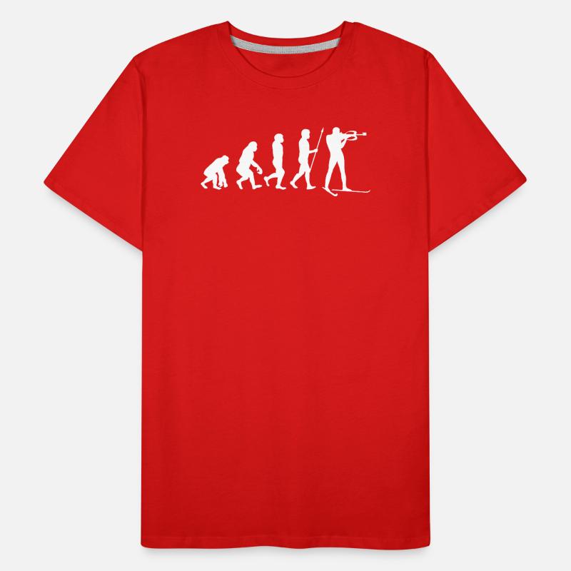 Schifahren Evolution Wintersport Schifahrer Schnee Männer Premium Bio T-Shirt