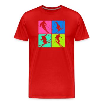 Biathlon Schispringen Wintersport Skiurlaub Schnee - Männer Premium Bio T-Shirt - Rot - Vorne - Damien (186cm)