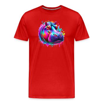 Hippopotame - T-shirt bio Premium Homme - rouge - Devant - Damien (186cm)