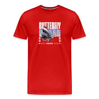 Holo effet papillon - T-shirt bio Premium Homme - rouge - Devant - Damien (186cm)