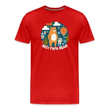 Vatertag. Bester - Männer Premium Bio T-Shirt - Rot - Vorne - Damien (186cm)