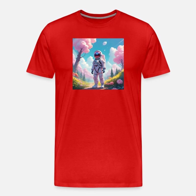 Spaceman - Männer Premium Bio T-Shirt - Rot