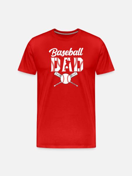 Baseball Dad Emblem Tee - Men's Premium Organic T-Shirt - red