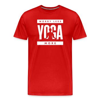 Funny Yoga Quote - Men's Premium Organic T-Shirt - red - Front - Damien (186cm)