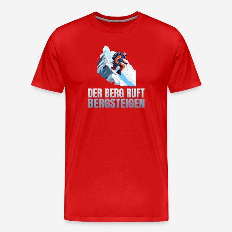 Der Berg ruft - Männer Premium Bio T-Shirt - Rot