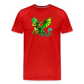 Drache - Männer Premium Bio T-Shirt - Rot - Vorne - Damien (186cm)