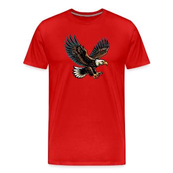 Adler - Männer Premium Bio T-Shirt - Rot - Vorne - Damien (186cm)