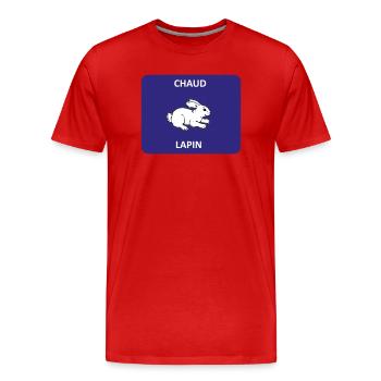 Chaud Lapin - T-shirt bio Premium Homme - rouge - Devant - Damien (186cm)