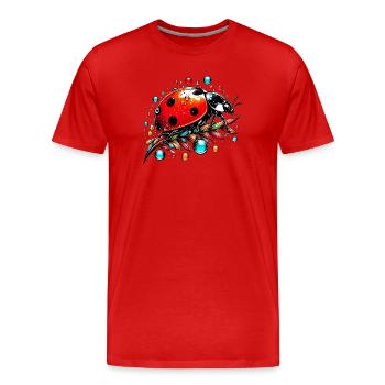 Coccinelle - T-shirt bio Premium Homme - rouge - Devant - Damien (186cm)