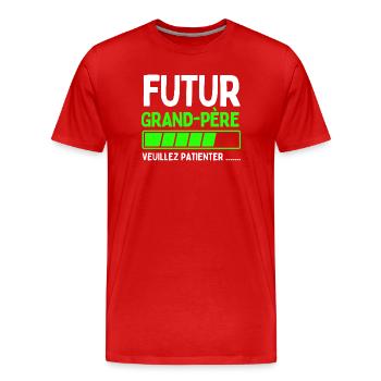 Future grandfather - Men's Premium Organic T-Shirt - red - Front - Damien (186cm)