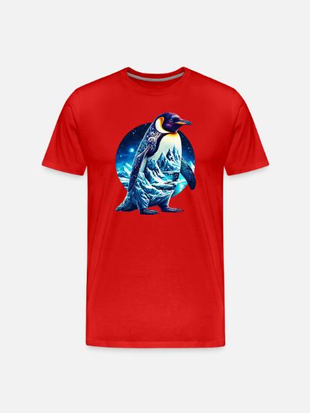 Penguin - Men's Premium Organic T-Shirt - red