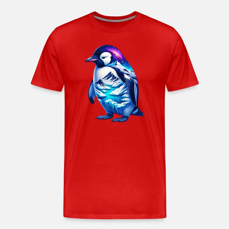 Pinguin - Männer Premium Bio T-Shirt - Rot