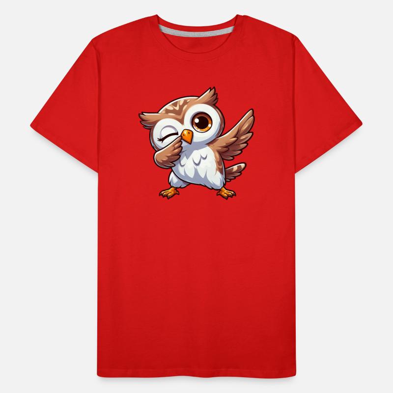 Cool Owl is Dabbing Funny Design Men's Premium Organic T-Shirt