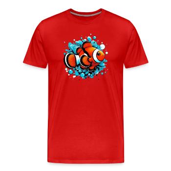 Clownfisch - Männer Premium Bio T-Shirt - Rot - Vorne - Damien (186cm)