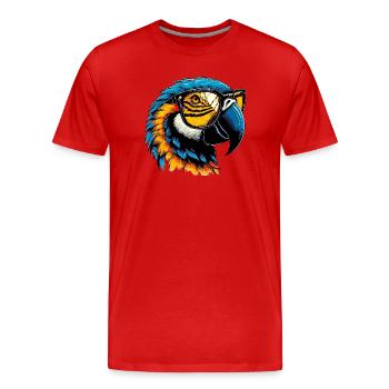Perroquet - T-shirt bio Premium Homme - rouge - Devant - Damien (186cm)