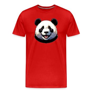 Panda - Männer Premium Bio T-Shirt - Rot - Vorne - Damien (186cm)