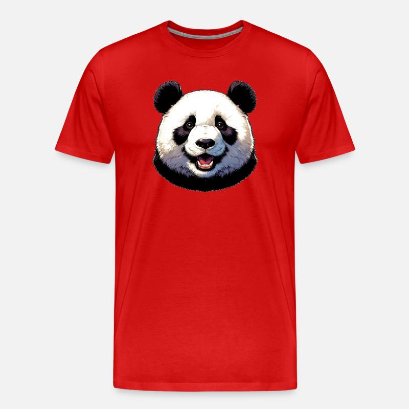 Panda - Männer Premium Bio T-Shirt - Rot