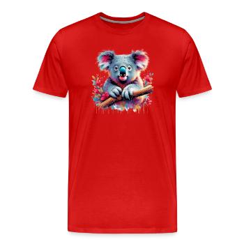 Koala - Männer Premium Bio T-Shirt - Rot - Vorne - Damien (186cm)