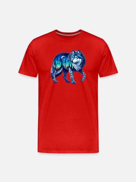 Wolf - Men's Premium Organic T-Shirt - red