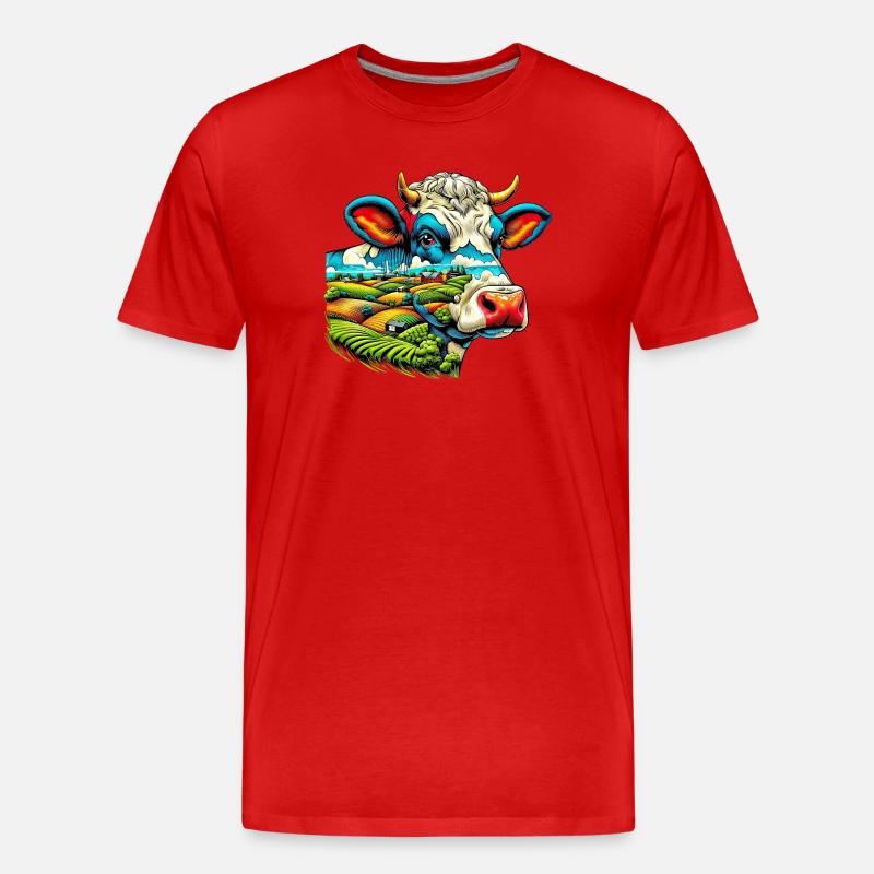Kuh - Männer Premium Bio T-Shirt - Rot