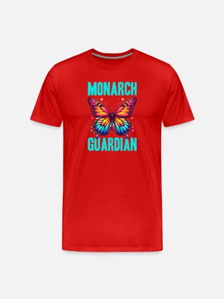 Monarch Guardian Butterfly - Men's Premium Organic T-Shirt - red