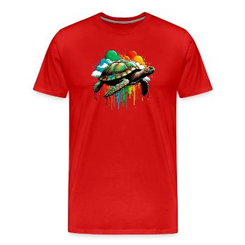 Turtle - Men's Premium Organic T-Shirt - red - Front - Damien (186cm)