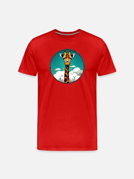 Giraffe - Men's Premium Organic T-Shirt - red