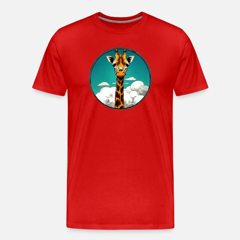 Giraffe - Männer Premium Bio T-Shirt - Rot