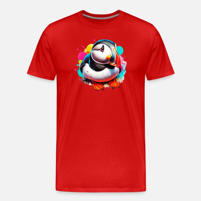 Papageitaucher - Männer Premium Bio T-Shirt - Rot