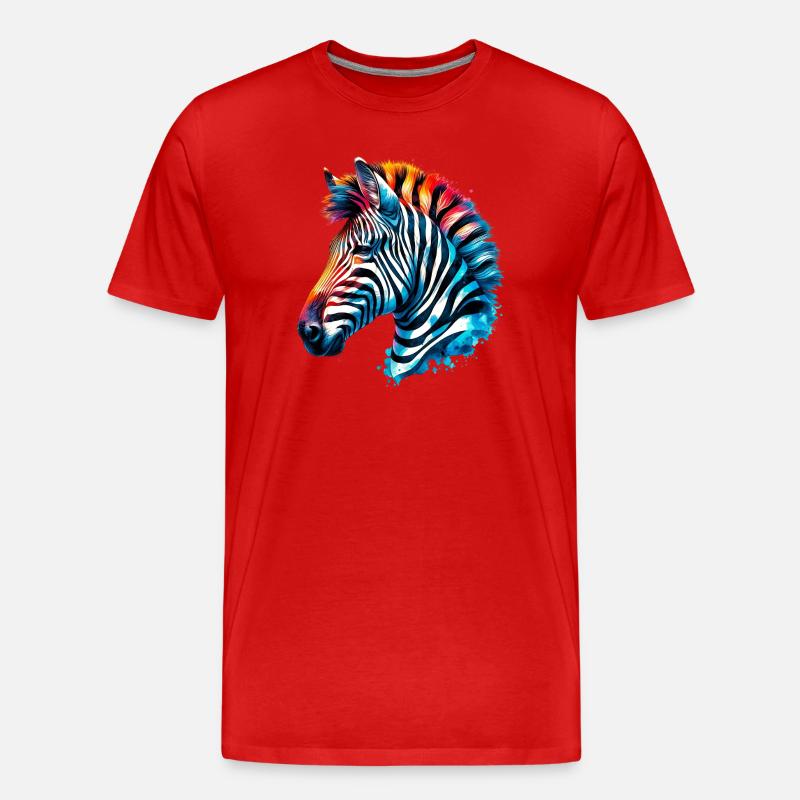 Zebra - Männer Premium Bio T-Shirt - Rot