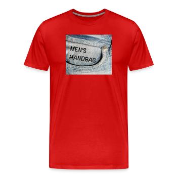 the real men's handbag - Männer Premium Bio T-Shirt - Rot - Vorne - Damien (186cm)