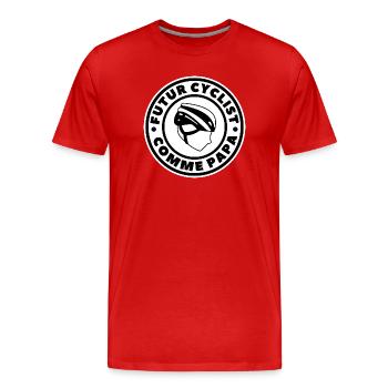 Future cyclist like dad - Men's Premium Organic T-Shirt - red - Front - Damien (186cm)