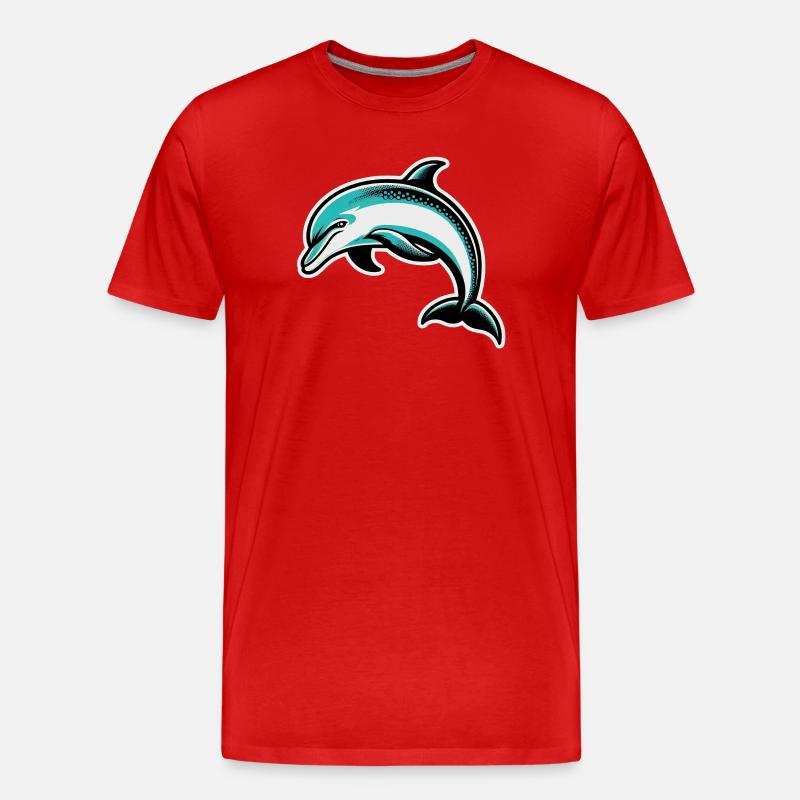 Delfin - Männer Premium Bio T-Shirt - Rot