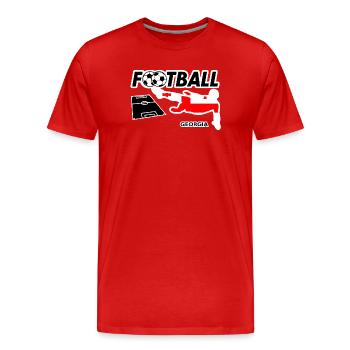 Fußball Fieber Georgia - Männer Premium Bio T-Shirt - Rot - Vorne - Damien (186cm)