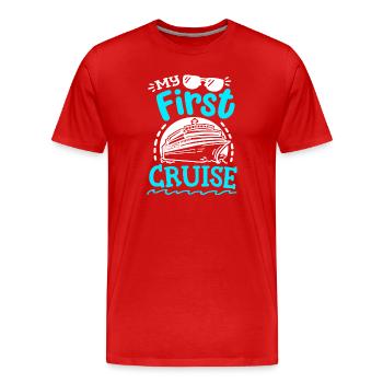 Erster Kreuzfahrturlaub - Männer Premium Bio T-Shirt - Rot - Vorne - Damien (186cm)