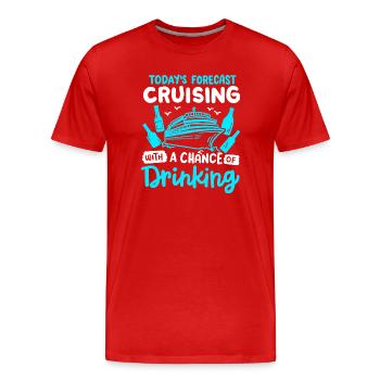 Kreuzfahrt Urlaub Trinken - Männer Premium Bio T-Shirt - Rot - Vorne - Damien (186cm)