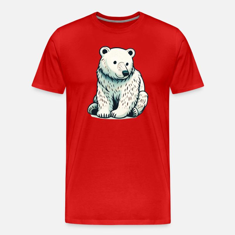 Eisbär - Männer Premium Bio T-Shirt - Rot