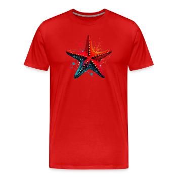 Étoile de mer - T-shirt bio Premium Homme - rouge - Devant - Damien (186cm)