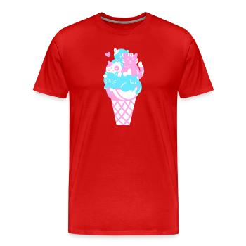 Eis Eiscreme - Männer Premium Bio T-Shirt - Rot - Vorne - Damien (186cm)
