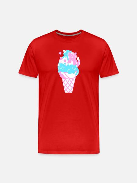 Eis Eiscreme - Männer Premium Bio T-Shirt - Rot