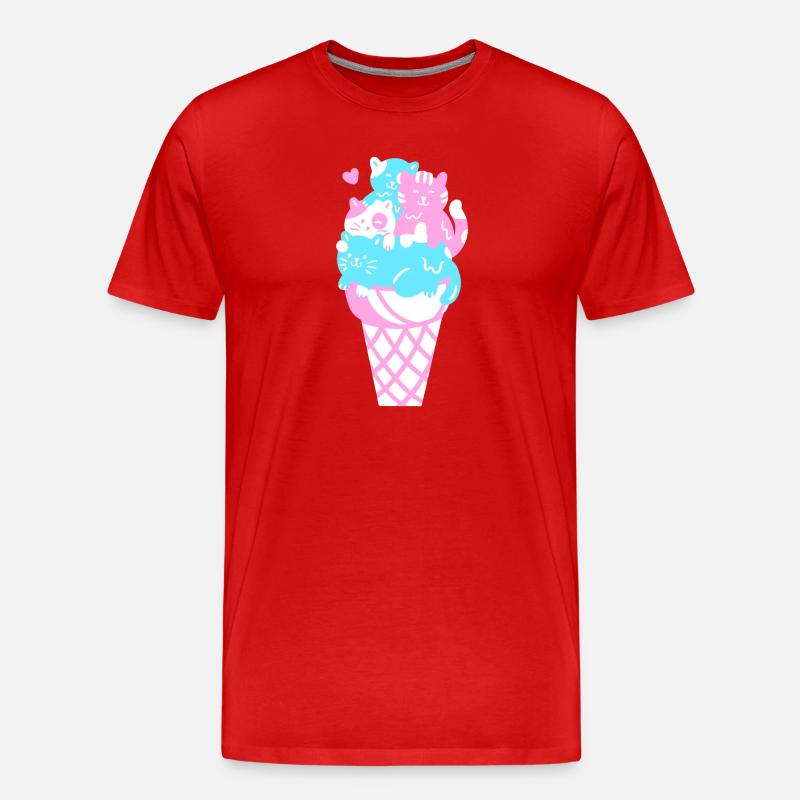 Eis Eiscreme - Männer Premium Bio T-Shirt - Rot