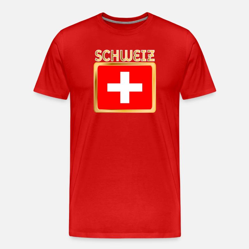 SCHWEIZERISCHE FAHNE SCHWEIZ - Männer Premium Bio T-Shirt - Rot