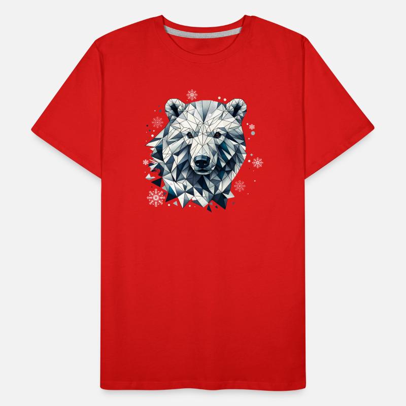 geometrischer Eisbär Kopf- Polygonen Motiv Männer Premium Bio T-Shirt
