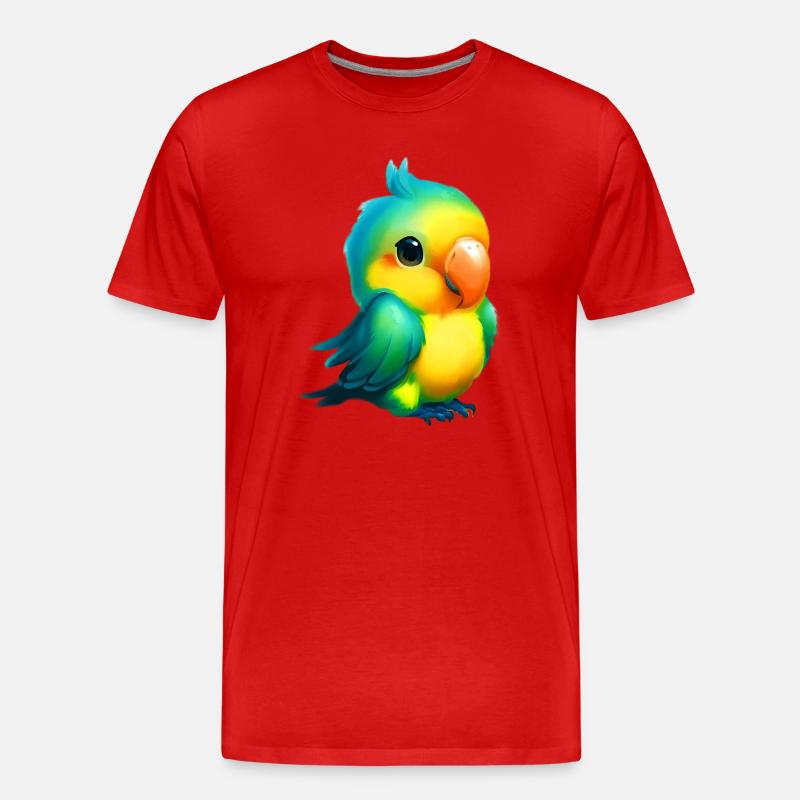 Papagei - Männer Premium Bio T-Shirt - Rot