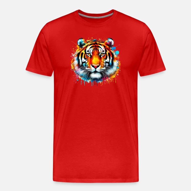 Tiger - Männer Premium Bio T-Shirt - Rot