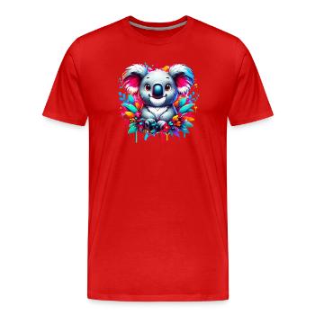 Koala - Männer Premium Bio T-Shirt - Rot - Vorne - Damien (186cm)