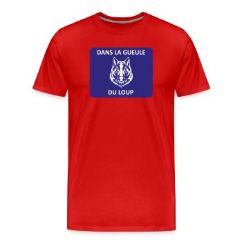 In der Höhle des Löwen - Männer Premium Bio T-Shirt - Rot - Vorne - Damien (186cm)