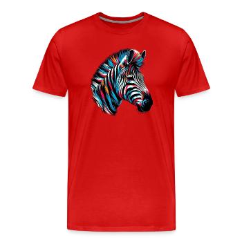 Zèbre - T-shirt bio Premium Homme - rouge - Devant - Damien (186cm)